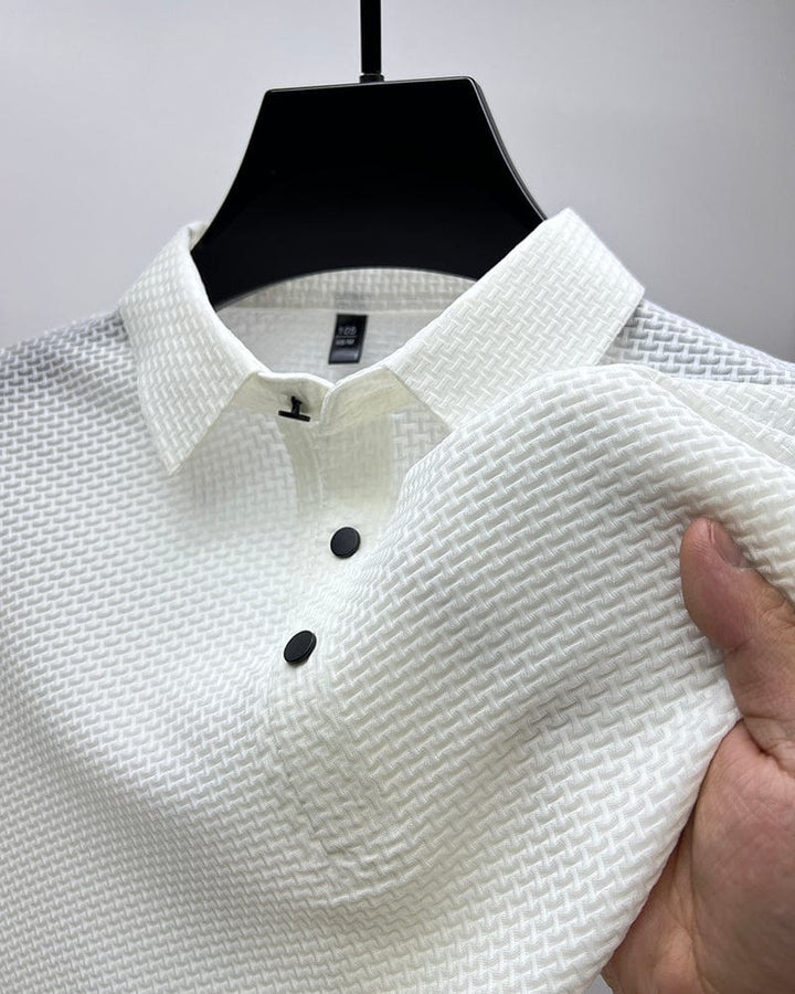 Herren Polohemd Blau Größe M Baumwolle Atmungsaktiv Kurzarm-4