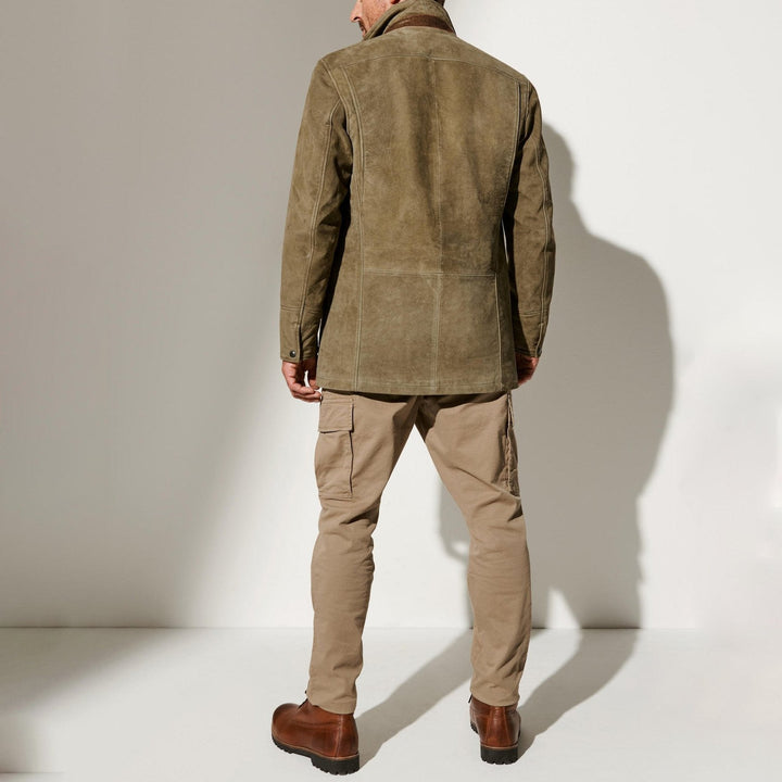 Herren Sakko Vintage Grau Größe M Baumwolle-3