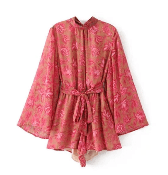 Variant image for Damen Jumpsuit Blumenmuster Rückenfrei Größe M Polyester Sommer Elegant-1