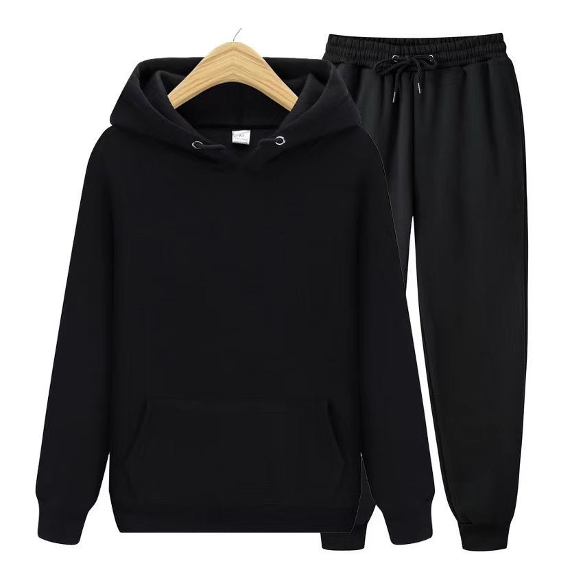 Unisex Hoodie Set Grau Größe M Baumwolle-1