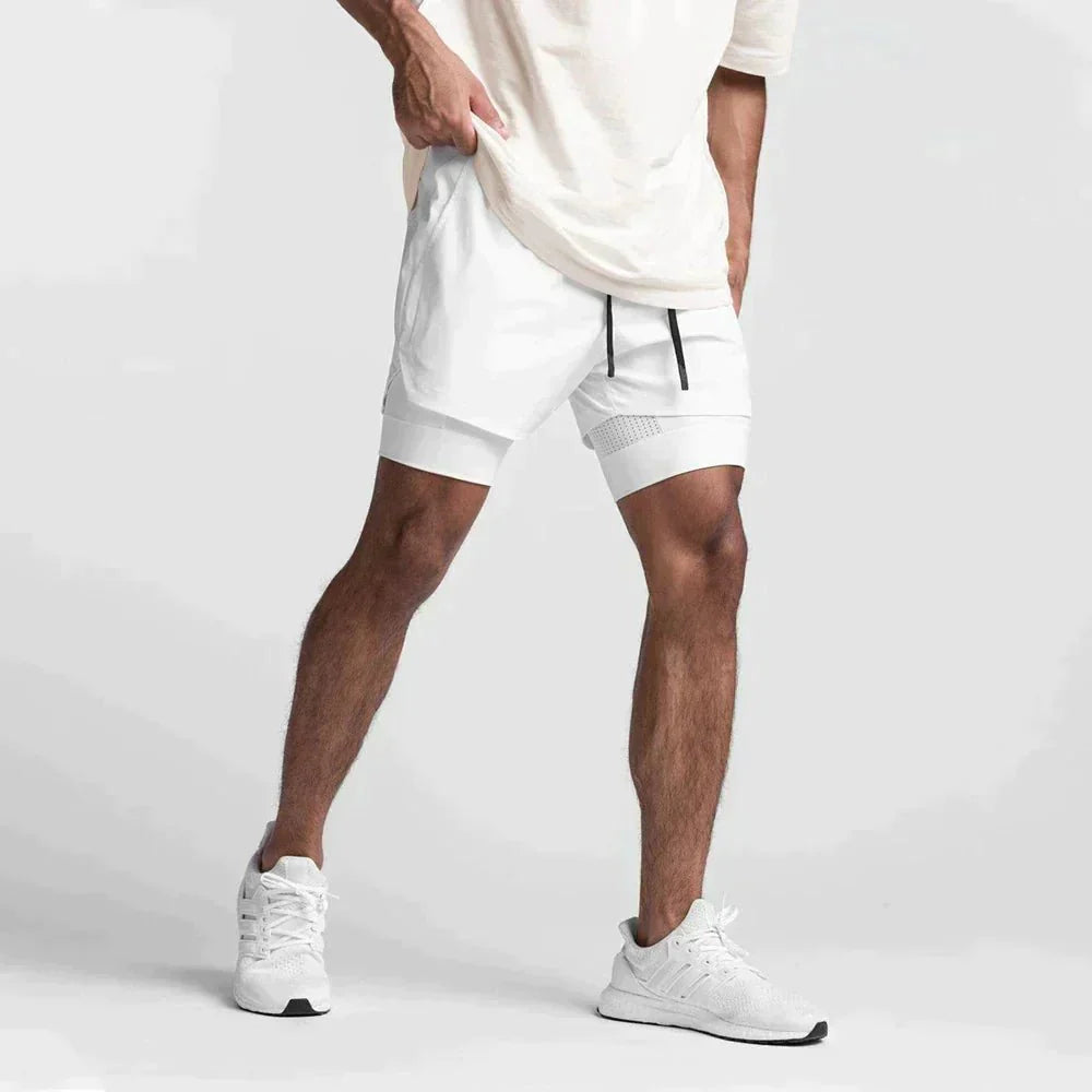 Herren Fitness-Shorts Schwarz Größe M Polyester-1