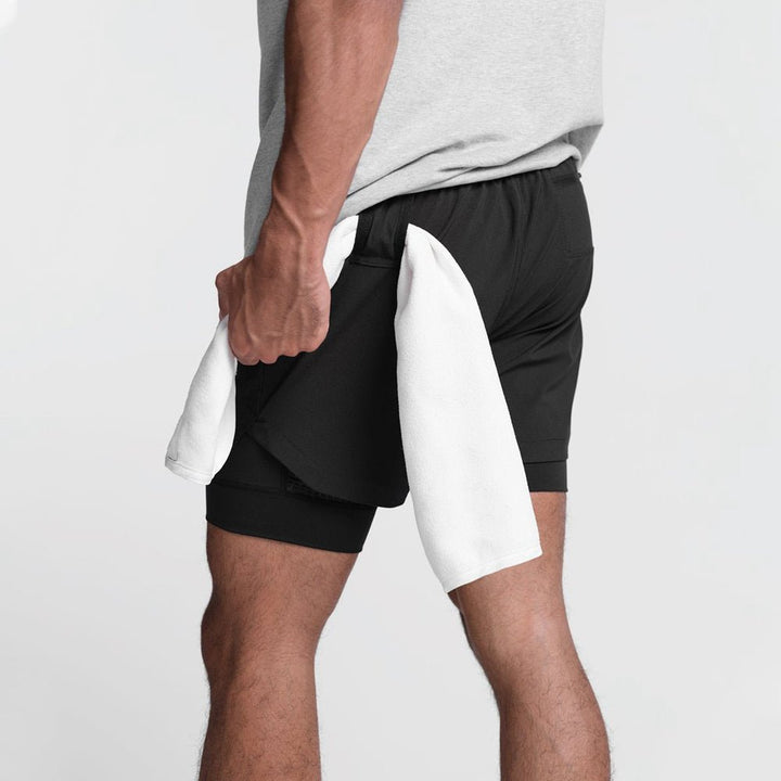 Herren Fitness-Shorts Schwarz Größe M Polyester-3