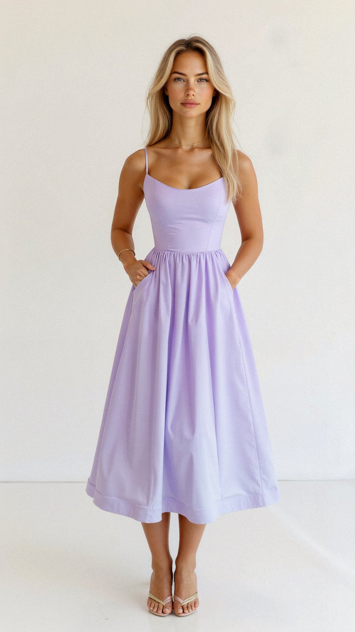 Variant image for Damen Midikleid Blau Größe M Leichtes Material Sommerkleider-22