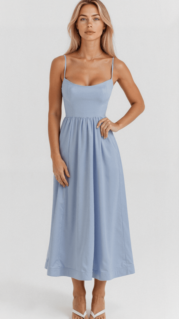 Variant image for Damen Midikleid Blau Größe M Leichtes Material Sommerkleider-7